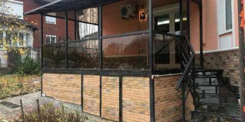 Тераса до металния дом: как да се направи със собствените си ръце от профилната тръба